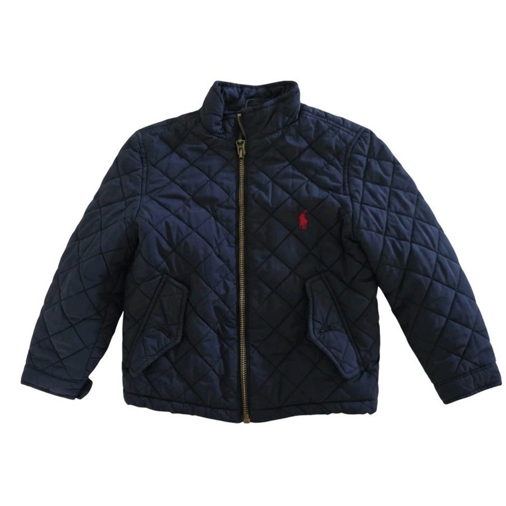 Polo Ralph Lauren Quilted Navy Blue Jacket 3/3T Unisex Preppy equestrian wear